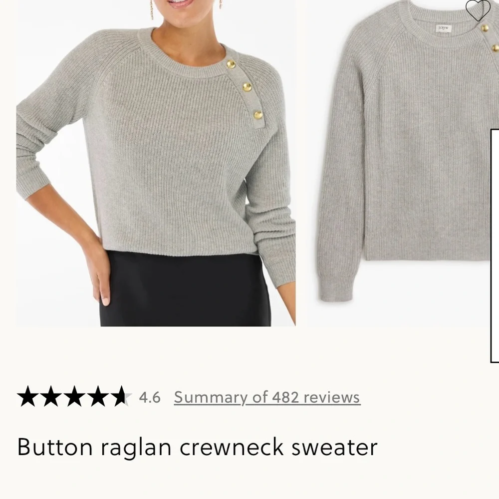 J. Crew Gray and Gold Crew Neck Sweater